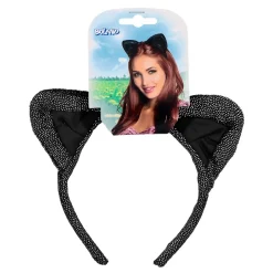 SERRE-TÊTE OREILLES DE CHAT NOIR PAILLETÉ ADULTE
