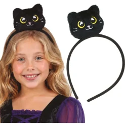 SERRE-TÊTE PELUCHE CHAT NOIR KAWAÏ ENFANT