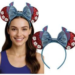 SERRE-TÊTE SOURIS CINÉMA N?'UD BLEU ÉCLAT SEQUINS