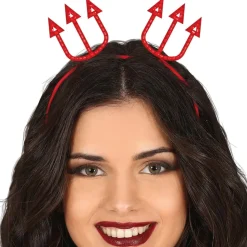 SERRE-TÊTE TRIDENT FOURCHE DE DIABLE ROUGE ADULTE