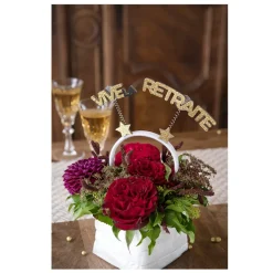 SERRE-TÊTE VIVE LA RETRAITE 20X19CM OR PAILLETÉ