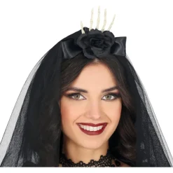 SERRE-TÊTE VOILE SQUELETTE FLEUR ARTIFICIEL FEMME