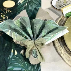 20 SERVIETTES ANNIVERSAIRE JUNGLE 40X33CM VERT