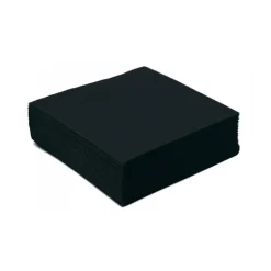40 SERVIETTES COCKTAIL PAPIER 25CM NOIR