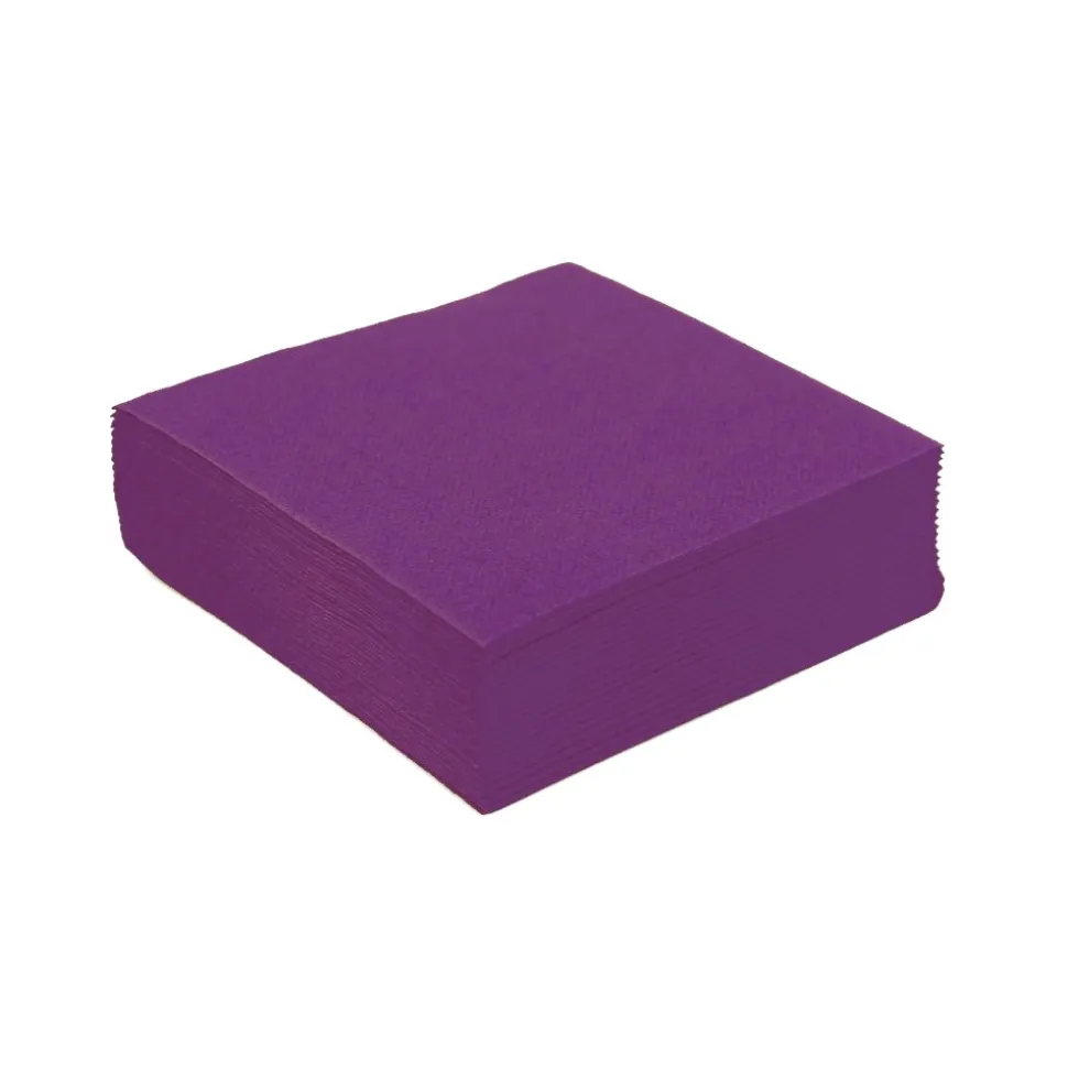 40 SERVIETTES COCKTAIL PAPIER 25CM POURPRE