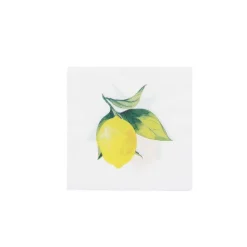20 SERVIETTES COCKTAIL PAPIER CITRON 24CM JAUNE