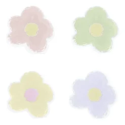 20 SERVIETTES COCKTAIL PAPIER FLEURS 26CM PASTEL