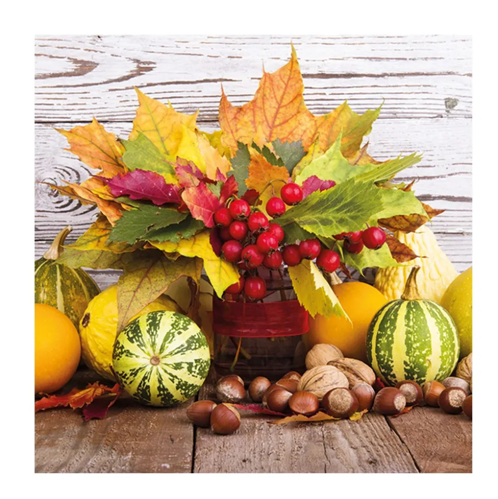 20 SERVIETTES COMPOSITION AUTOMNE 33X33CM