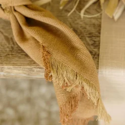 4 SERVIETTES COTON EFFILOCHÉ LAVABLE 45CM CAMEL