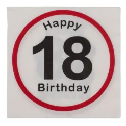 SERVIETTES EN PAPIER HAPPY BIRTHDAY 18 ANS