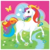 20 SERVIETTES EN PAPIER LICORNE 33 CM
