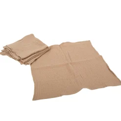4 SERVIETTES GAZE DE COTON LAVABLE 40CM TAUPE