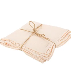 4 SERVIETTES GAZE DE COTON LAVABLE 40CM ROSE