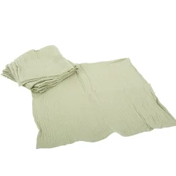 4 SERVIETTES GAZE DE COTON LAVABLE 40CM VERT SAUGE