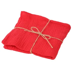 4 SERVIETTES GAZE DE COTON LAVABLE 40CM ROUGE