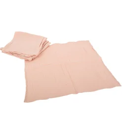 4 SERVIETTES GAZE DE COTON LAVABLE 40CM VIEUX ROSE