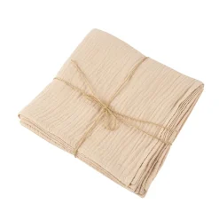 4 SERVIETTES GAZE DE COTON LAVABLE 40CM LIN