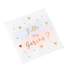 16 SERVIETTES GENDER REVEAL PARTY 33X33CM