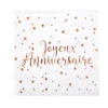 20 SERVIETTES JOYEUX ANNIVERSAIRE 25CM ROSE GOLD