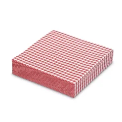 25 SERVIETTES PAPIER AIRLAID 40CM VICHY ROUGE