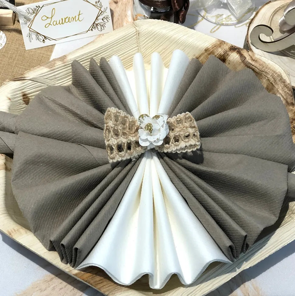 25 SERVIETTES PAPIER AIRLAID 40CM BLANC