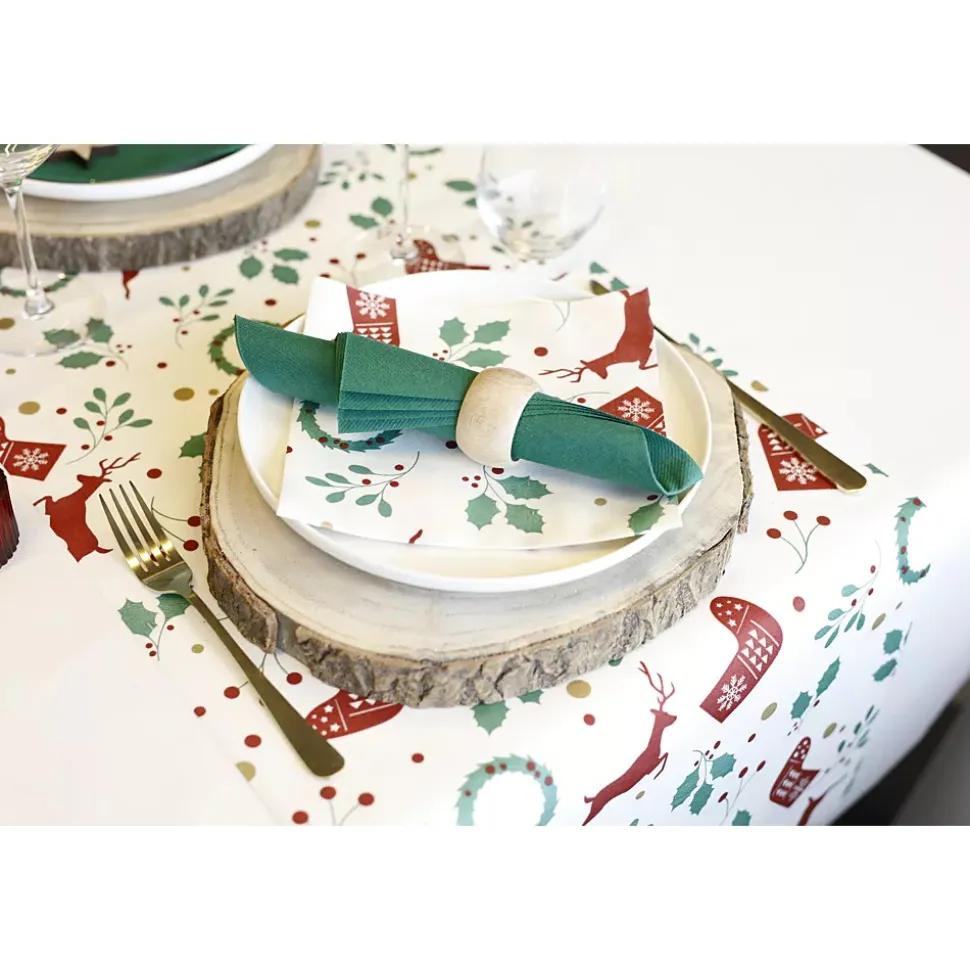 25 SERVIETTES PAPIER AIRLAID 40CM VERT FORÊT