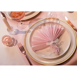 25 SERVIETTES PAPIER AIRLAID 40CM ROSE PÂLE