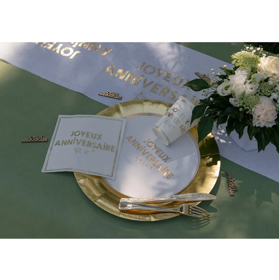 10 SERVIETTES PAPIER ANNIVERSAIRE 33CM