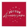 24 SERVIETTES PAPIER ANNIVERSAIRE 33CM ROUGE