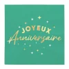 24 SERVIETTES PAPIER ANNIVERSAIRE 33CM VERT