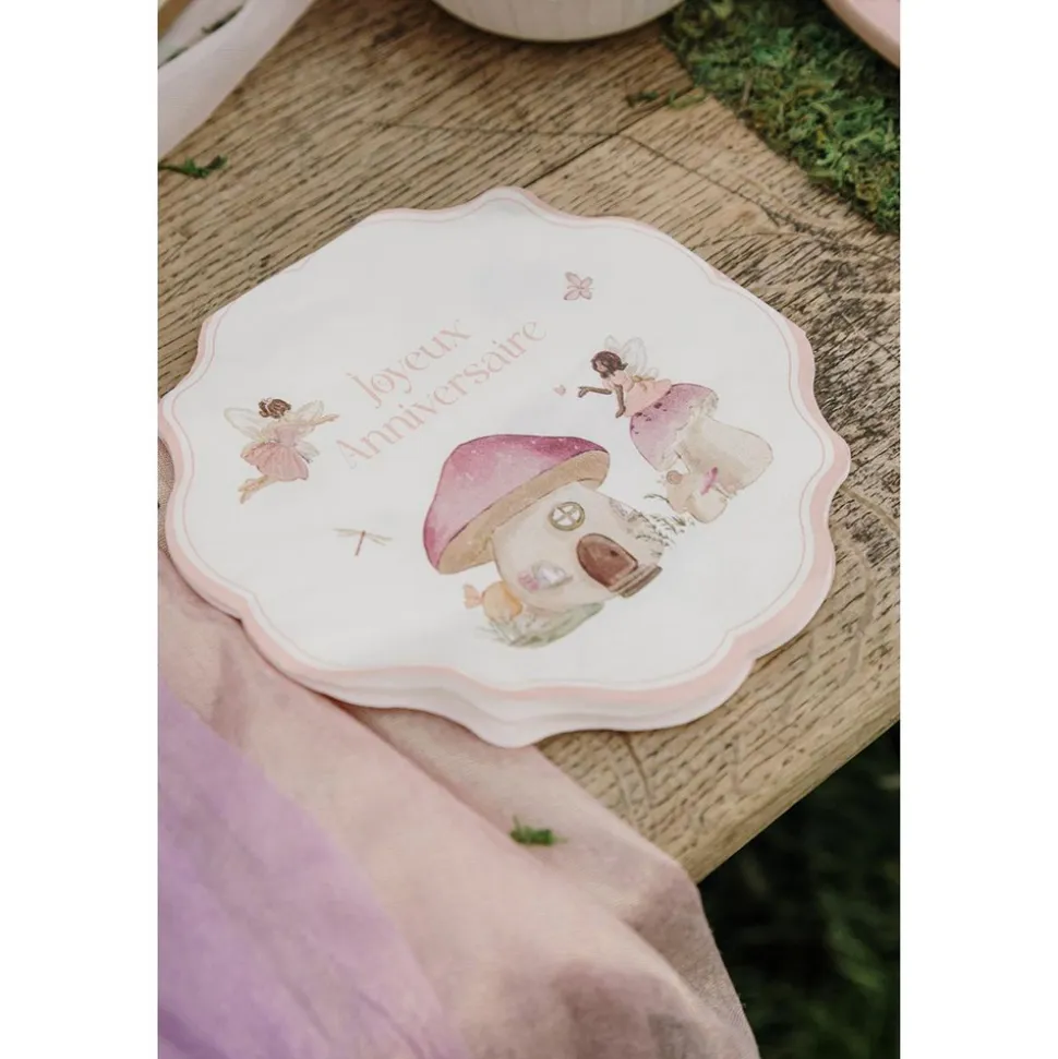 10 SERVIETTES PAPIER ANNIVERSAIRE FAIRY WORLD 33CM