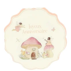 10 SERVIETTES PAPIER ANNIVERSAIRE FAIRY WORLD 33CM