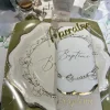 16 SERVIETTES PAPIER BAPTÊME VÉGÉTAL OR 32CM CRÈME