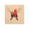 20 SERVIETTES PAPIER BBQ GRILLADES 33CM KRAFT