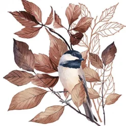 20 SERVIETTES PAPIER BELLE MÉSANGE 33CM BLANC