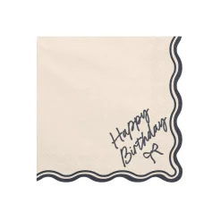 12 SERVIETTES PAPIER BIRTHDAY NUD 33CM BEIGE