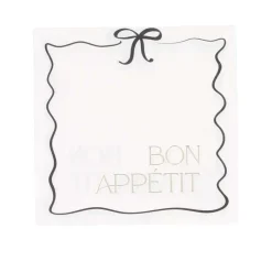 16 SERVIETTES PAPIER BLACK WHITE BON APPÉTIT 33CM