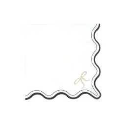 16 SERVIETTES PAPIER BLACK WHITE NUD OR 33CM