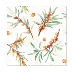 20 SERVIETTES PAPIER BRANCHES ARGOUSIER 33CM