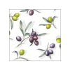 20 SERVIETTES PAPIER BRANCHES OLIVES VERTES NOIRES 33CM