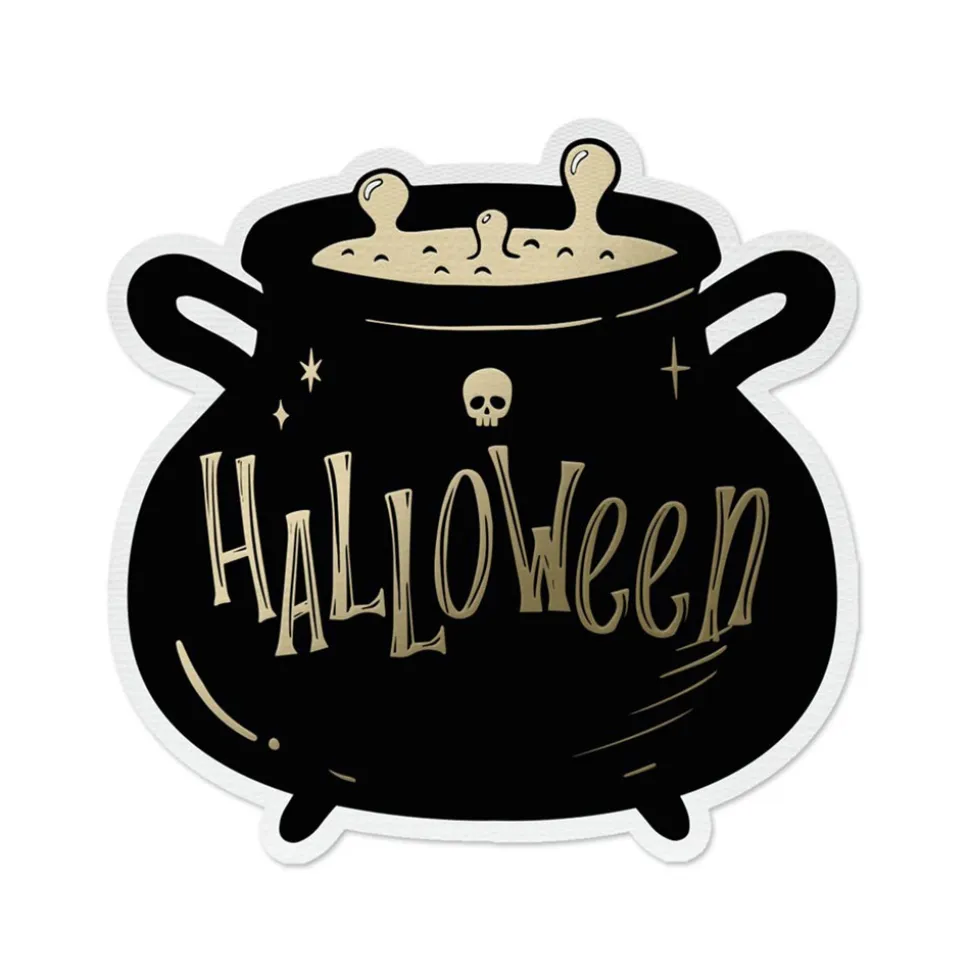 10 SERVIETTES PAPIER CHAUDRON HALLOWEEN 25CM NOIR