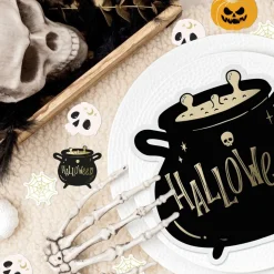 10 SERVIETTES PAPIER CHAUDRON HALLOWEEN 25CM NOIR