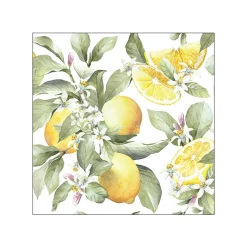 20 SERVIETTES PAPIER CITRONS 33CM