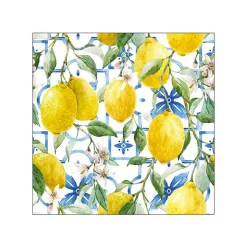 20 SERVIETTES PAPIER CITRONS MÉDITERRANÉENS 33CM