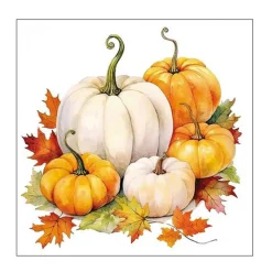 20 SERVIETTES PAPIER CITROUILLE AUTOMNE 33CM