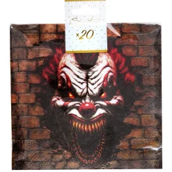 20 SERVIETTES PAPIER CLOWN TUEUR 33CM