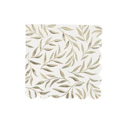 20 SERVIETTES PAPIER COCKTAIL JOLIS BRINS 24CM OR