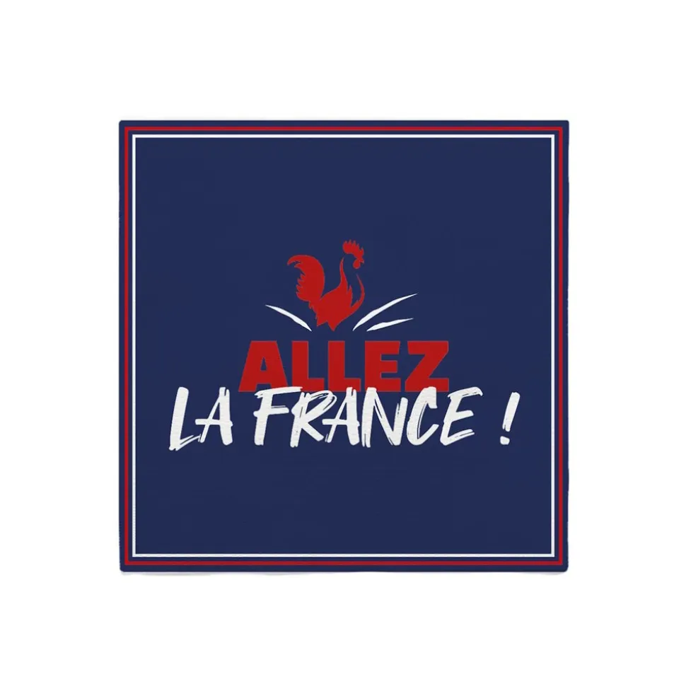 10 SERVIETTES PAPIER COCORICO FRANCE 33CM