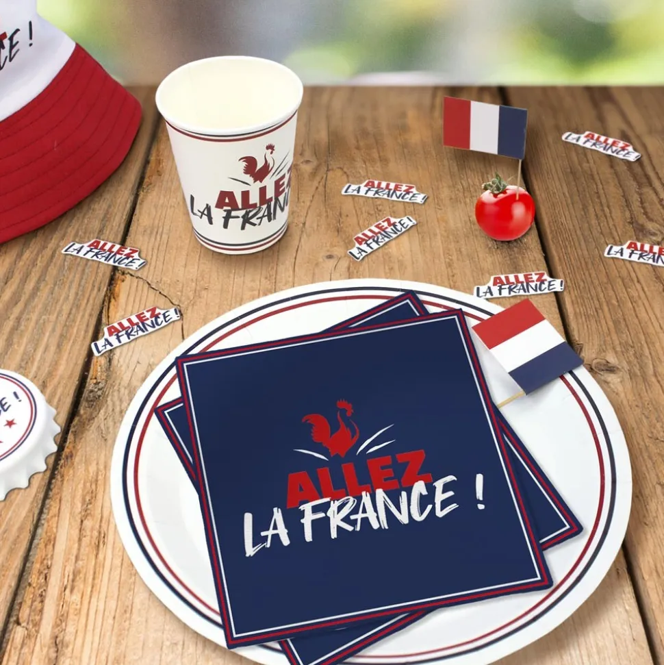 10 SERVIETTES PAPIER COCORICO FRANCE 33CM