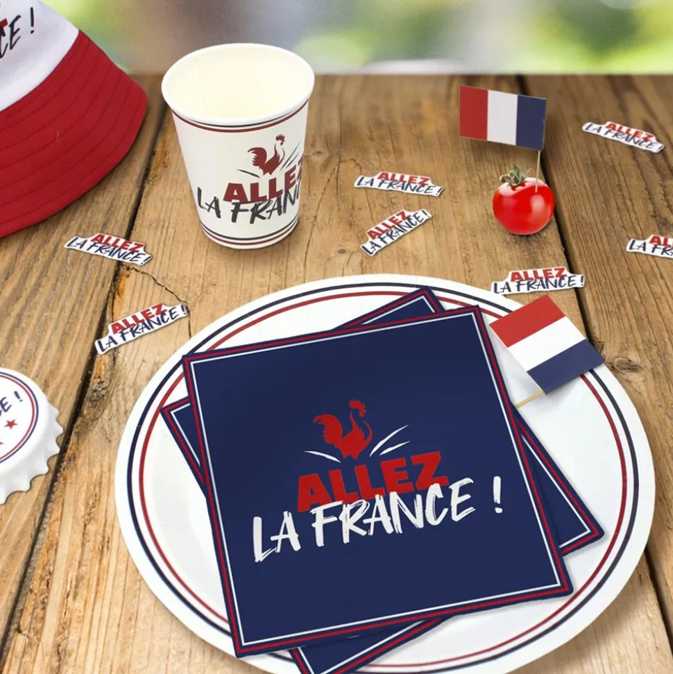 10 SERVIETTES PAPIER COCORICO FRANCE 33CM